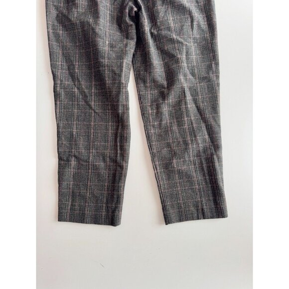 Aritzia WILFRED Chambery Grey Check Wool Cashmere Pleated Trouser Pants, Size 4 - Picture 7 of 15